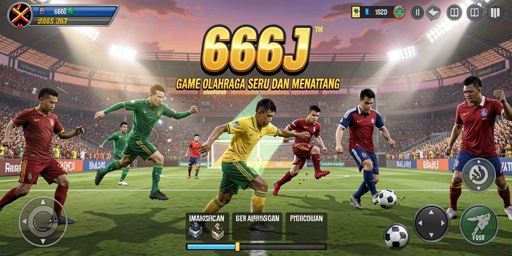 Screenshot dari gameplay <strong>666J</strong> yang menunjukkan aksi olahraga yang mendebarkan.
