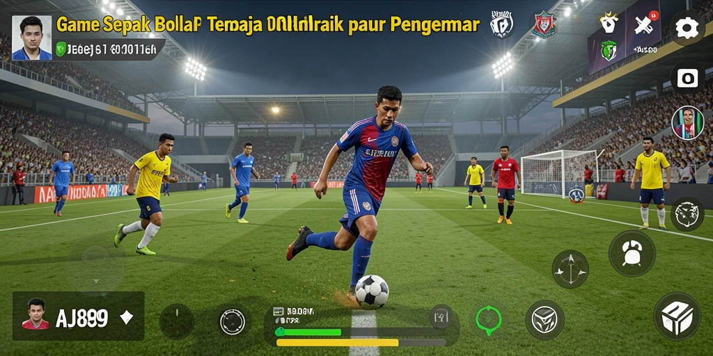 Tampilan gameplay AJO89 yang mendebarkan dengan aksi sepak bola nyata.