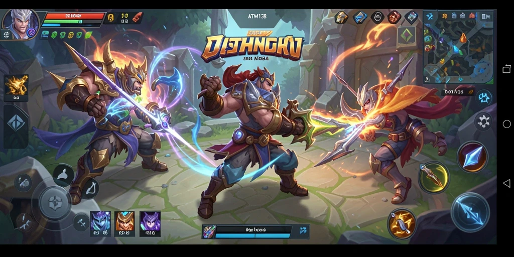 Tampilan gameplay ATM138 yang menghadirkan aksi seru di arena pertarungan.