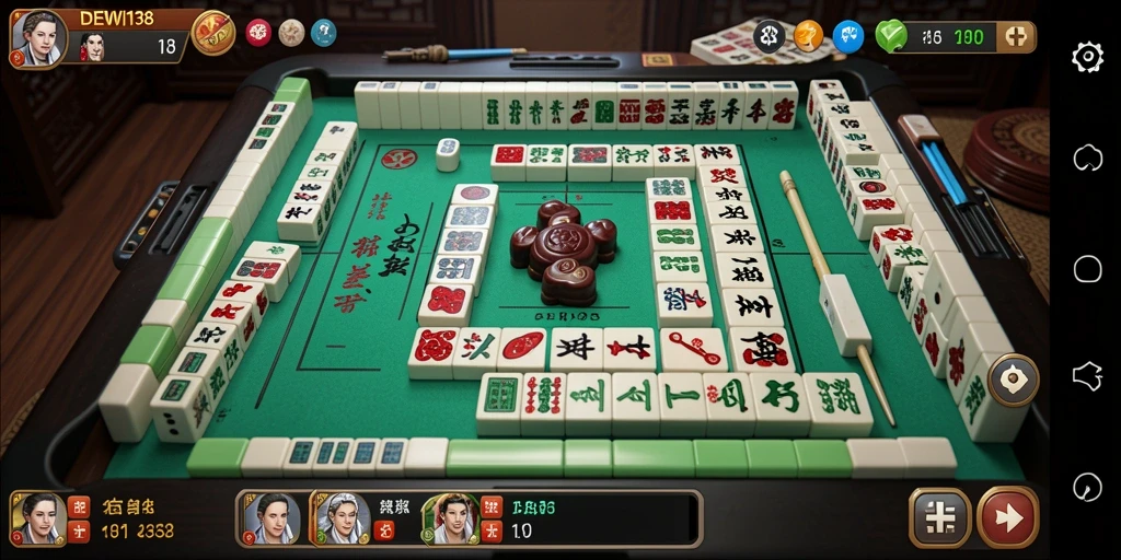 Screenshot menunjukkan gameplay Mahjong yang menarik dan interaktif.