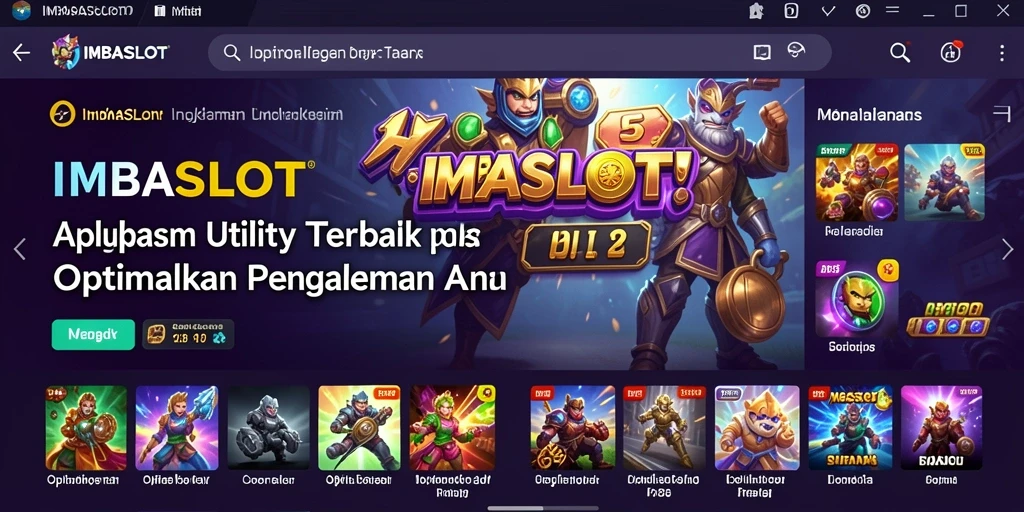 Tampilan antarmuka utama IMBASLOT yang sederhana dan fungsional.