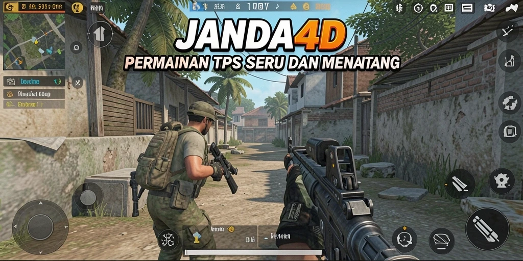 Screenshot utama JANDA4D menampilkan aksi TPS yang intens.