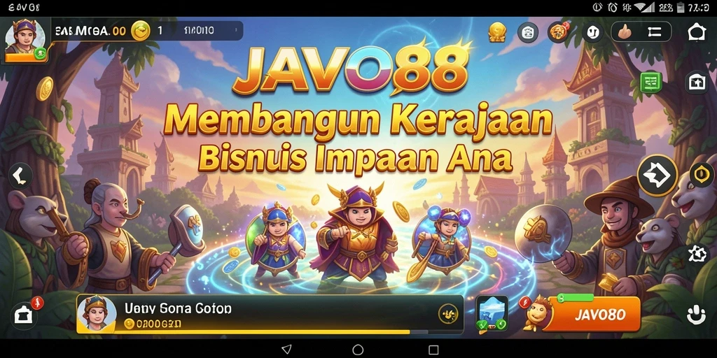 Tampilan gameplay JAVO88 dengan berbagai elemen Tycoon yang menarik.