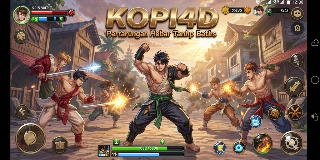 Tampilan gameplay seru dalam KOPI4D dengan aksi pertarungan intens.