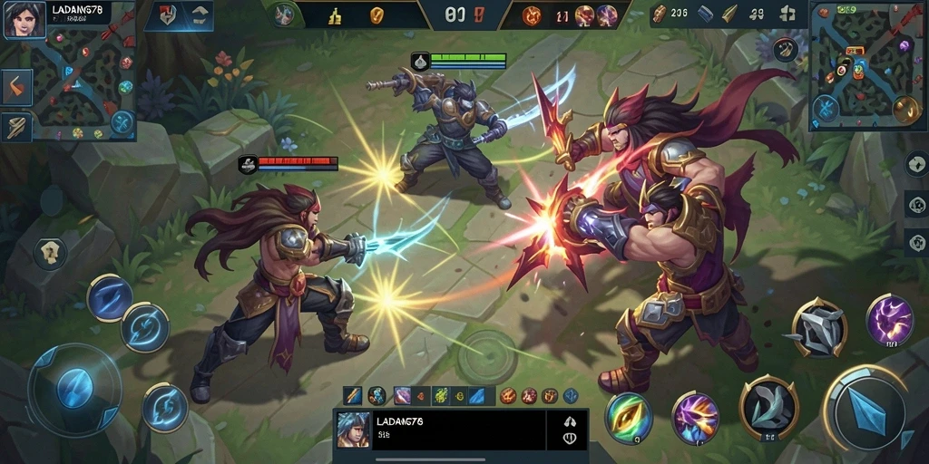 Screenshot menunjukkan aksi seru dalam pertempuran LADANG78.
