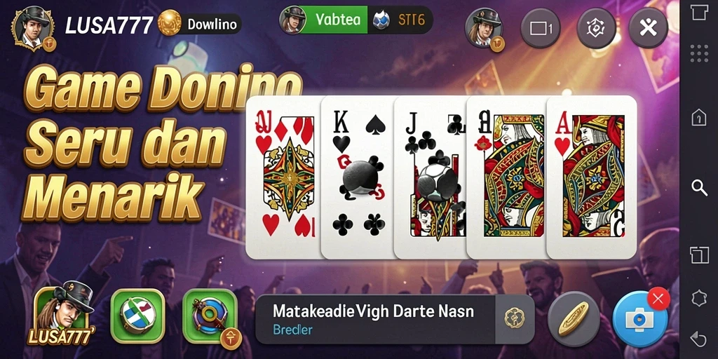 Screenshot gameplay LUSA777 yang menampilkan serunya bermain Domino.