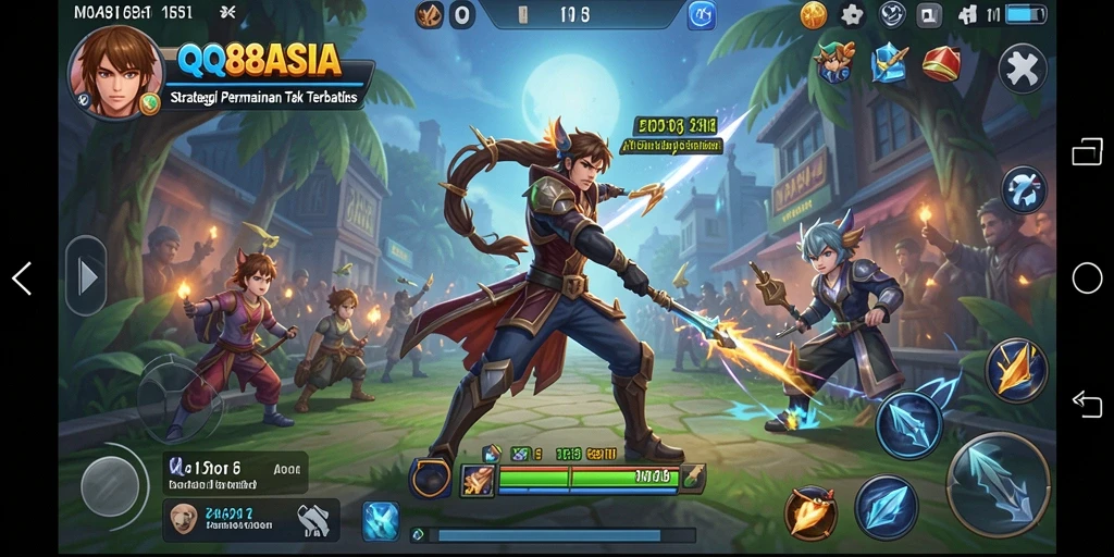 Tampilan gameplay strategis yang menegangkan dalam QQ88ASIA.