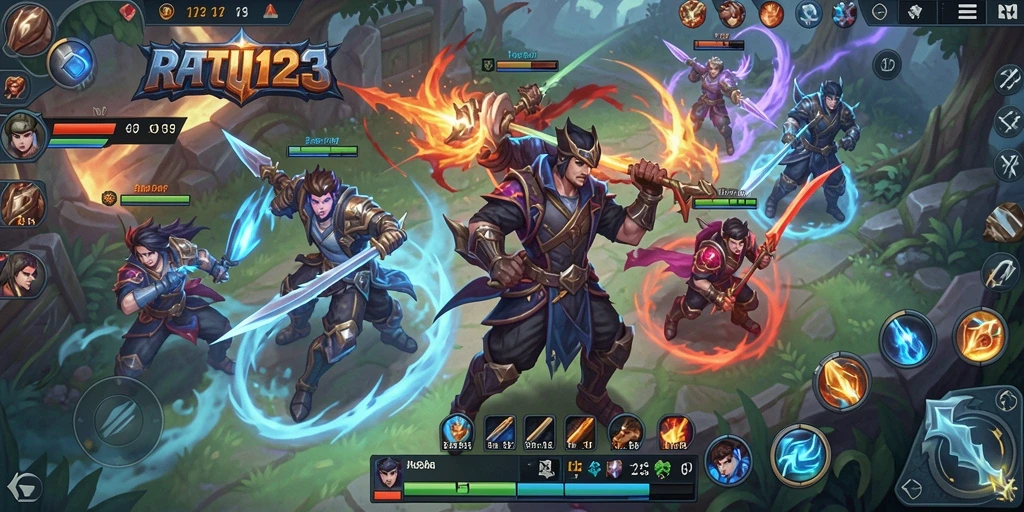 Gameplay menarik dari RATU123 dalam pertarungan tim MOBA.