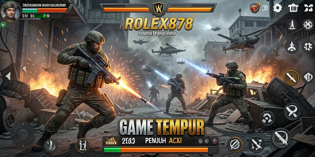 Tampilan gameplay epik dalam game TPS ROLEX878.